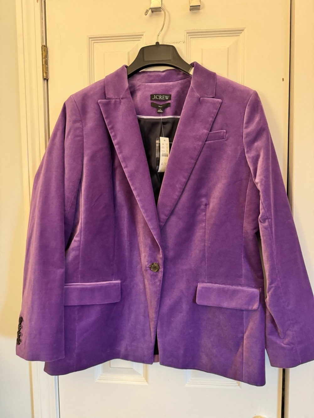 NWT J. Crew Willa blazer in Viola stretch velvet - Picture 4 of 9
